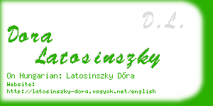 dora latosinszky business card